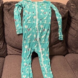 Aqua Kids Pajamas with no feet with Fun Patterns